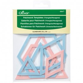 Plantillas triangulares y hexagonales para apliques y retazos - Clover
