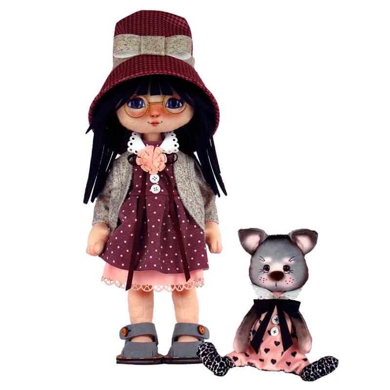 Kit de Costura Muneca - Girl with a Cat
