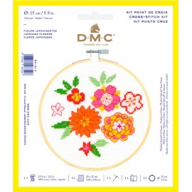 Kit de Punto de Cruz  - Flores Japonesas - DMC